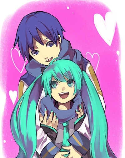 hatsune miku and kaito (vocaloid) drawn by yama_(sumikarasu)