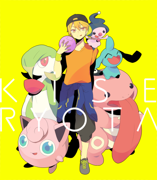 gardevoir, jigglypuff, ditto, kise ryouta, mime jr., and 1 more (pokemon and 1 more) drawn by azuma_seiji