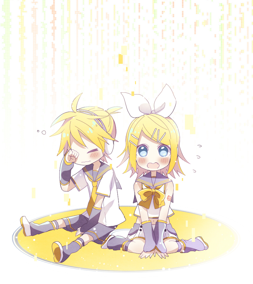 kagamine rin and kagamine len (vocaloid) drawn by suzumi_(fallxalice)