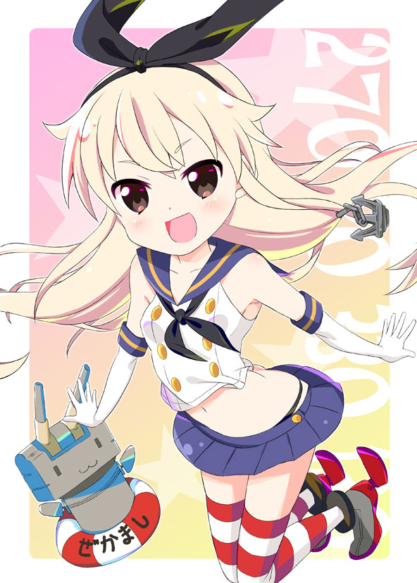 shimakaze and rensouhou-chan (kantai collection) drawn by k_hiro