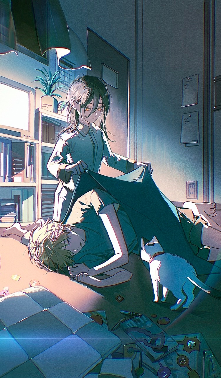 denji and nayuta (chainsaw man) drawn by 2_blankk