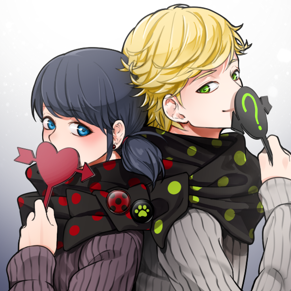 marinette dupain-cheng and adrien agreste (miraculous ladybug) drawn by all_lovely_of_anime