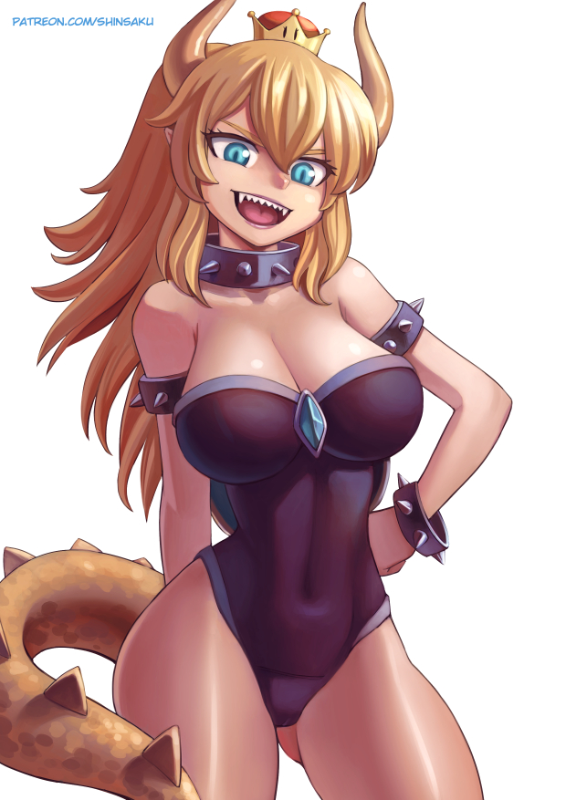 bowsette (mario and 1 more) drawn by shinsaku_(stan-art)