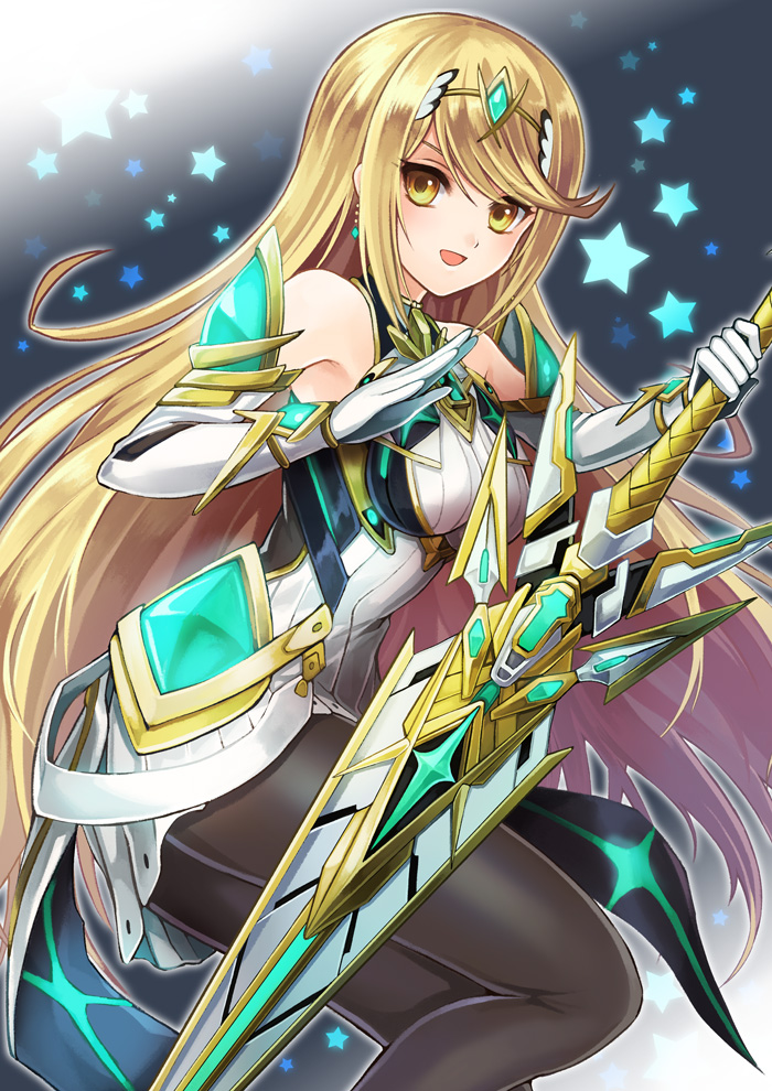 mythra (xenoblade chronicles and 2 more) drawn by akuru_(akr369akr)
