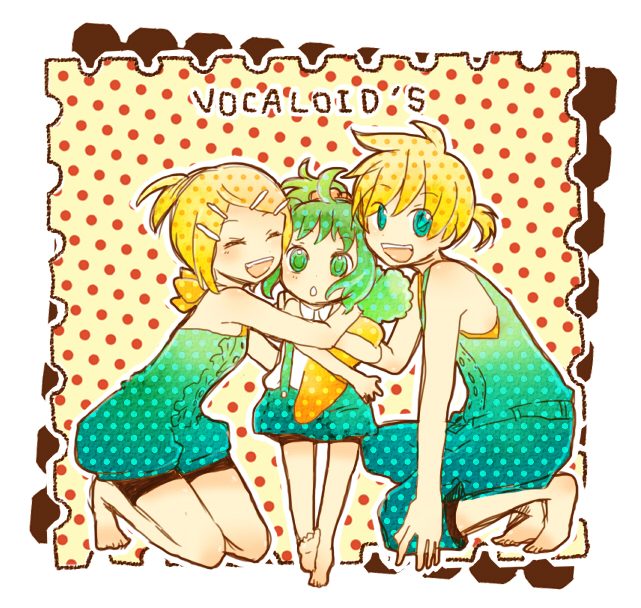 kagamine rin, kagamine len, and gumi (vocaloid) drawn by 7:24