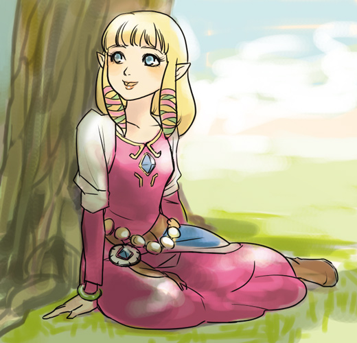 princess zelda (the legend of zelda and 1 more) drawn by hakobe_(ichiru)