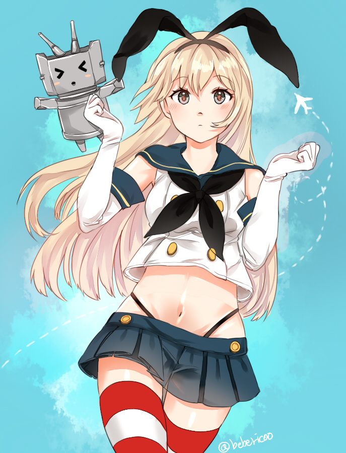 shimakaze and rensouhou-chan (kantai collection) drawn by bebericoo