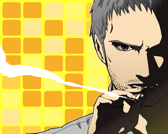 doujima ryoutarou (persona and 1 more) drawn by smokin and yatukian