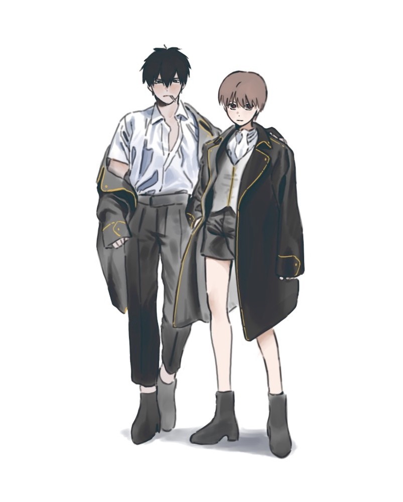 okita sougo and hijikata toushirou (gintama) drawn by n0tsafefor