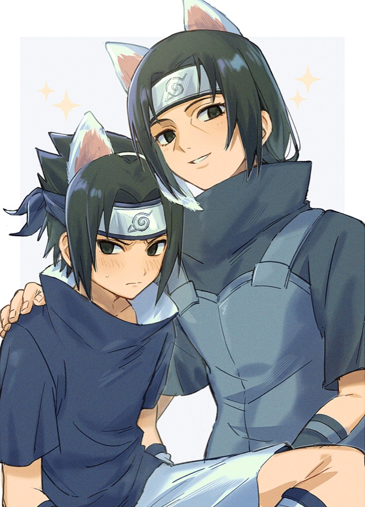uchiha sasuke and uchiha itachi (naruto) drawn by wosinnk