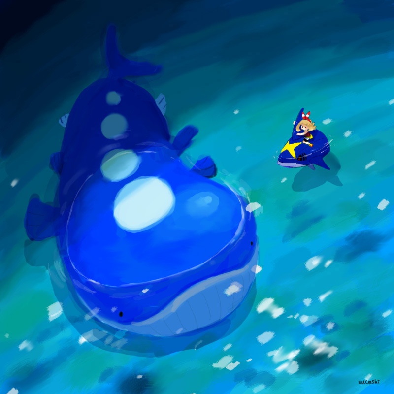 may, sharpedo, and wailord (pokemon and 1 more) drawn by pinkgermy and sucoshi