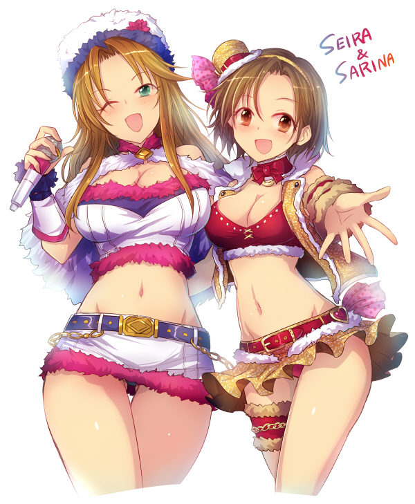 mizuki seira and matsumoto sarina (idolmaster and 1 more) drawn by kara_(color)