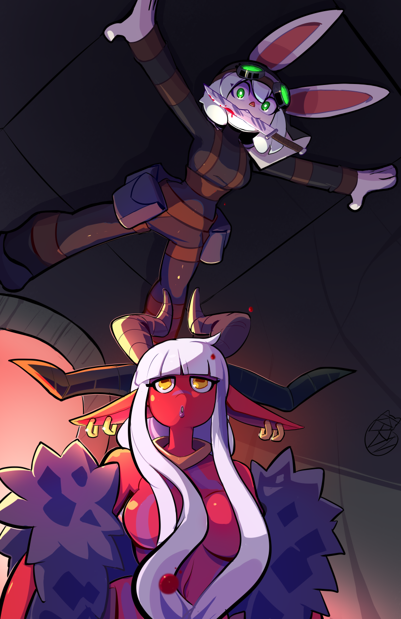 baphomet and sneaky bun (original) drawn by drowtales_(artist)