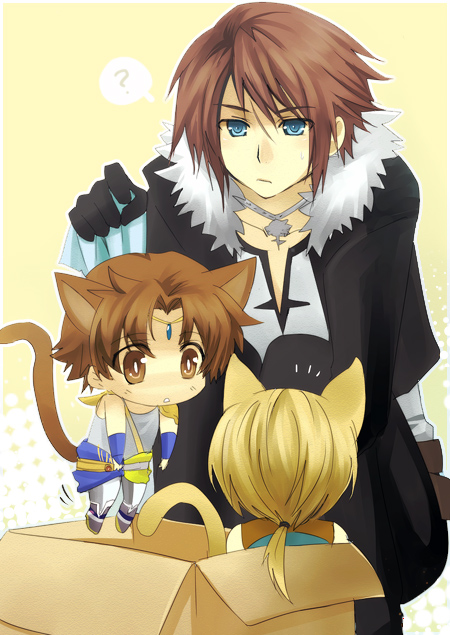 squall leonhart, zidane tribal, and bartz klauser (final fantasy and 4 more) drawn by meru