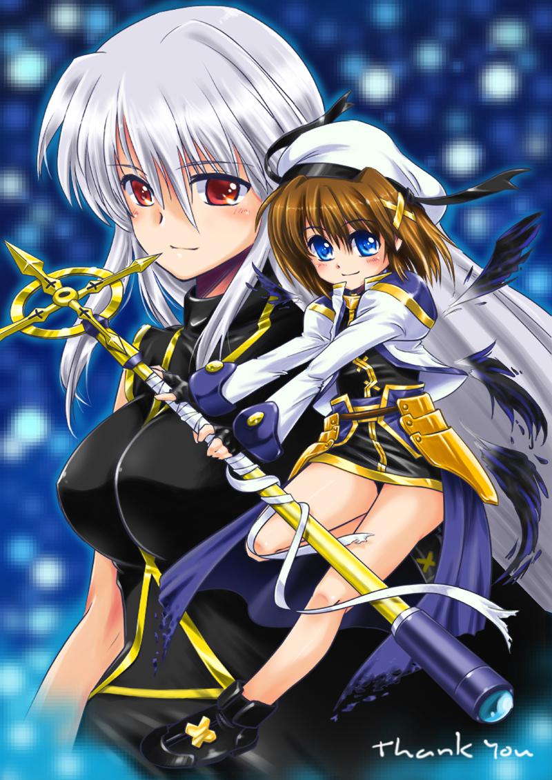 yagami hayate, reinforce, and schwertkreuz (lyrical nanoha and 2 more) drawn by san-pon