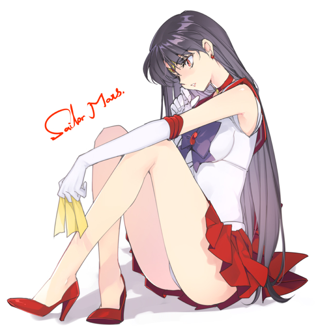 hino rei and sailor mars (bishoujo senshi sailor moon) drawn by creayus