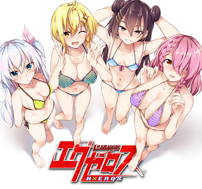 hoshino kirara, shirayuki maihime, tenkuuji sora, and momozono momoka (dokyuu hentai hxeros) drawn by ryouma_(galley)