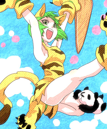 huang baoling and cham cham (tiger & bunny and 1 more) drawn by mamemo_(daifuku_mame)