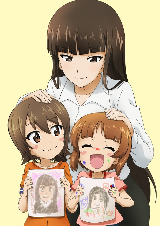nishizumi miho, nishizumi maho, and nishizumi shiho (girls und panzer) drawn by kanau