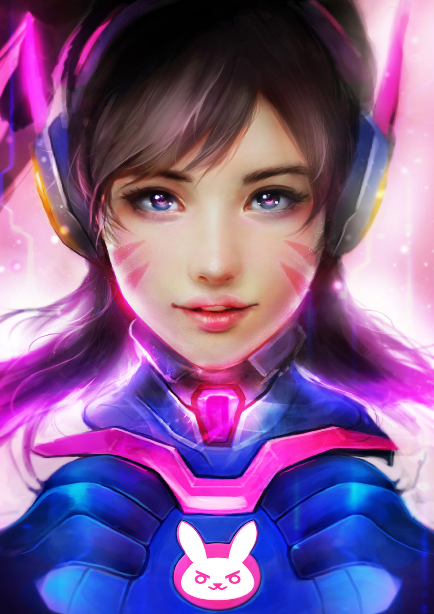 d.va (overwatch and 1 more) drawn by muju
