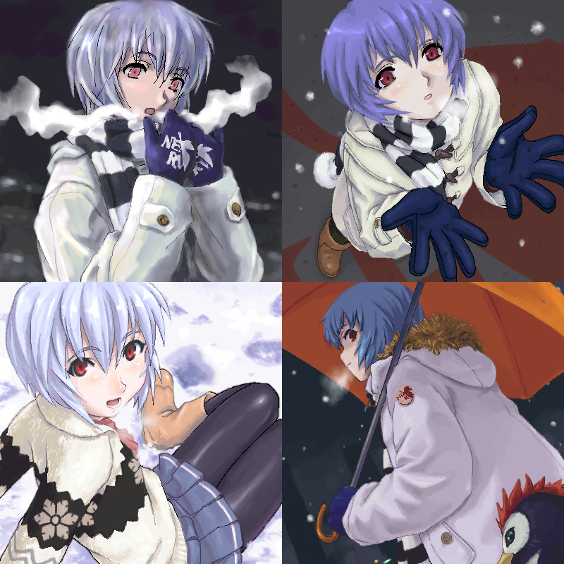 ayanami rei and penpen (neon genesis evangelion) drawn by u-hi