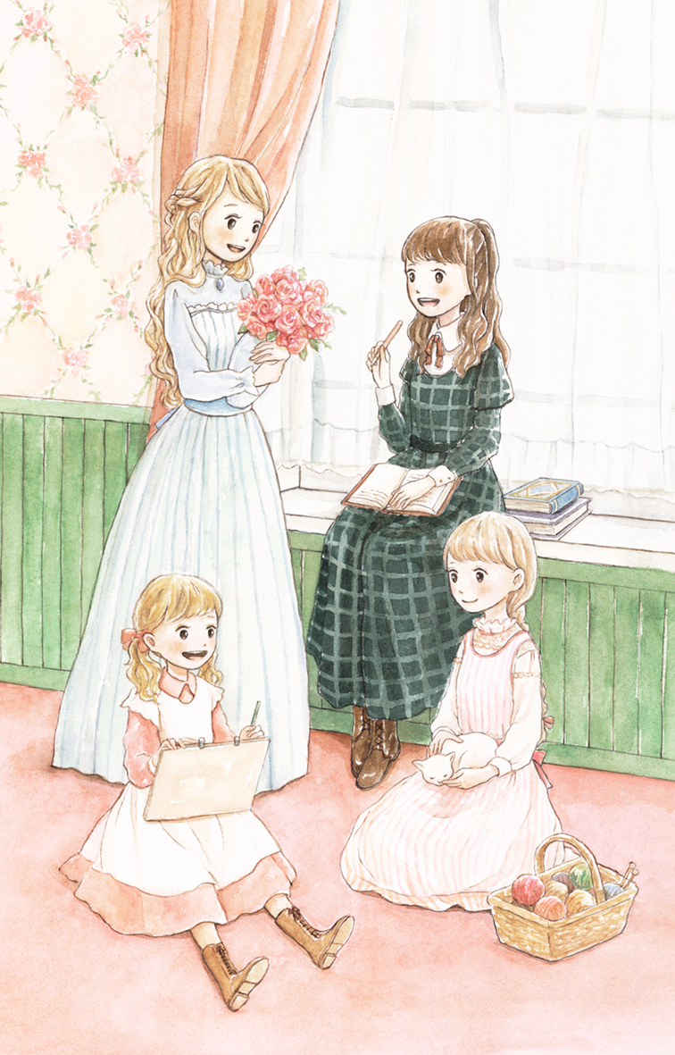 josephine march, amy march, elizabeth march, and margaret march (ai no wakakusa monogatari) drawn by tokoyu