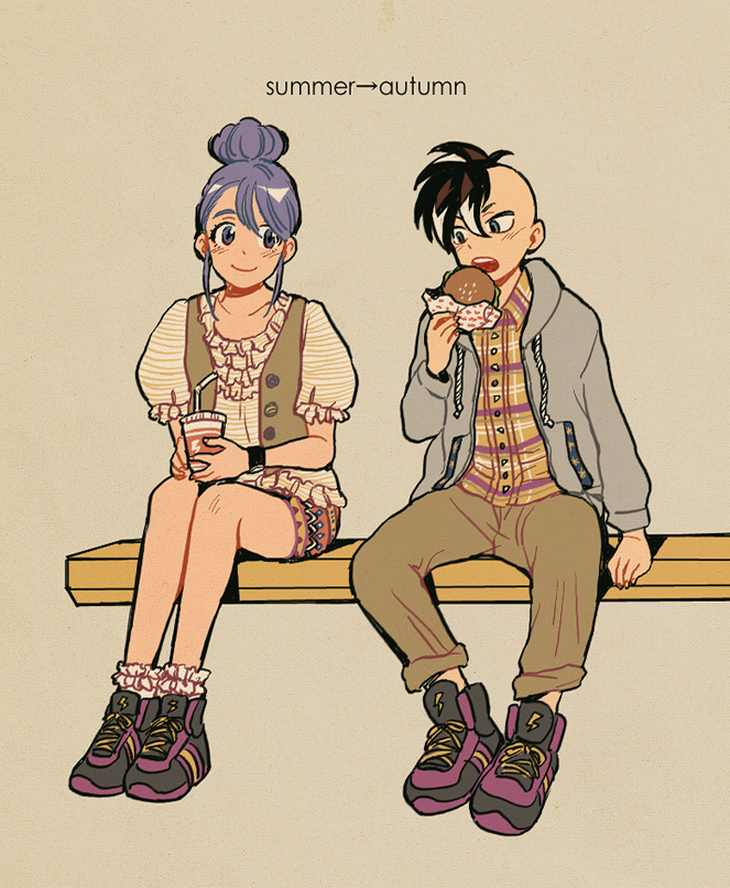 fudou akio and kudou fuyuka (inazuma eleven) drawn by urako_(39g)