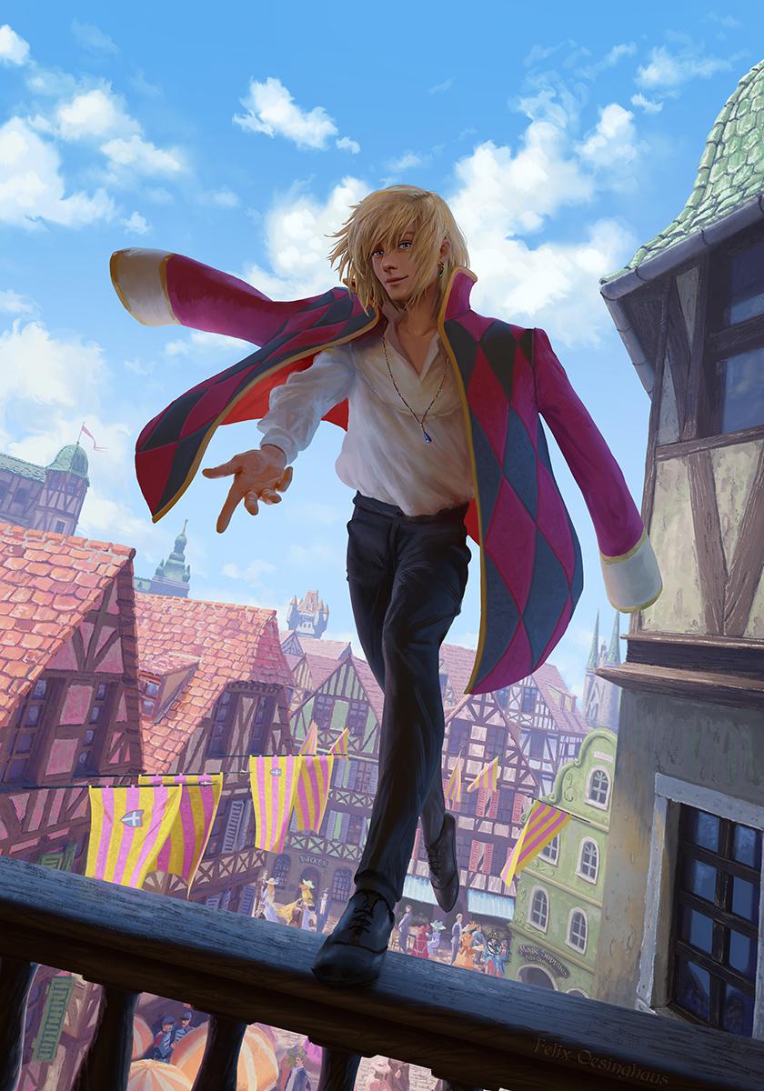 howl pendragon (howl no ugoku shiro) drawn by felixoesinghaus