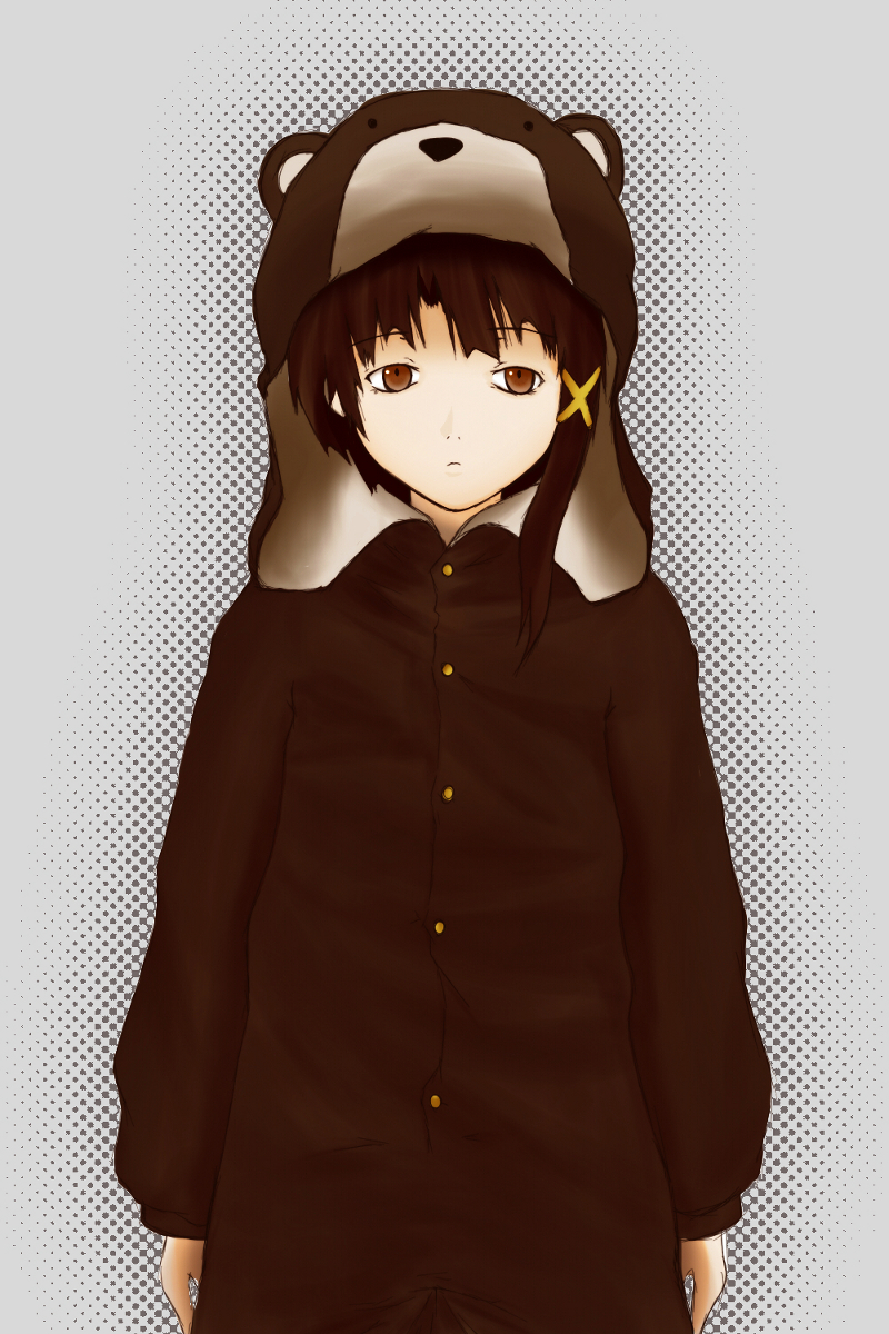 iwakura lain (serial experiments lain) drawn by haraguro_panda