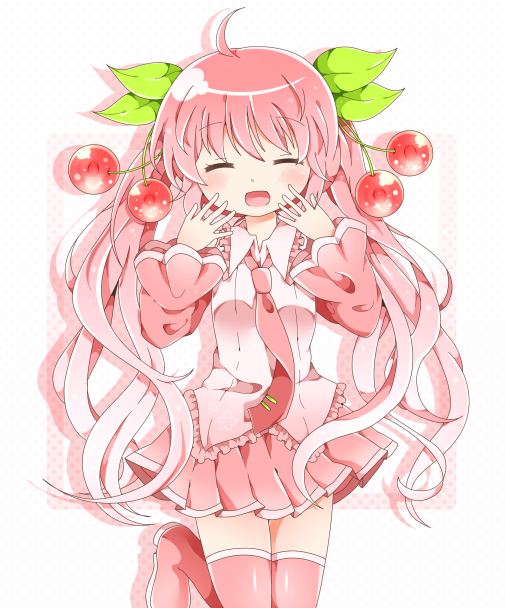 hatsune miku and sakura miku (vocaloid) drawn by kyapinetzu