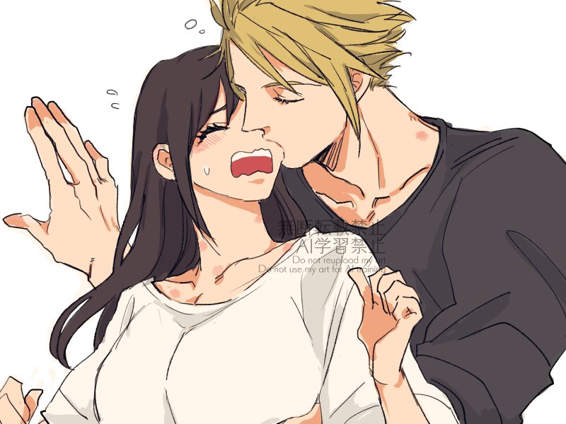 tifa lockhart and cloud strife (final fantasy and 1 more) drawn by litter7th