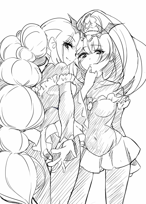kise yayoi, hoshizora miyuki, bad end happy, and bad end peace (precure and 1 more) drawn by taromarun