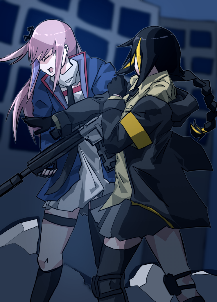 m16a1 and st ar-15 (girls' frontline) drawn by jamie_leano