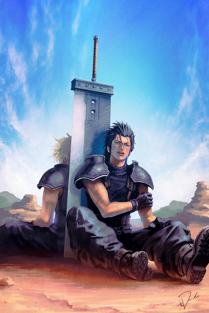 cloud strife and zack fair (final fantasy and 2 more) drawn by tdsuke