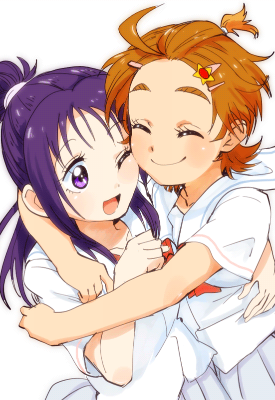 hyuuga saki and mishou mai (precure and 1 more) drawn by azuma_yukihiko