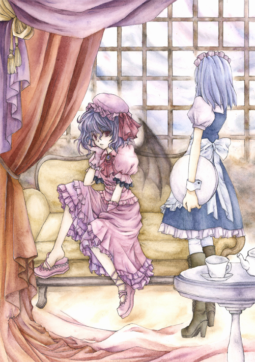remilia scarlet and izayoi sakuya (touhou) drawn by kawatsuki
