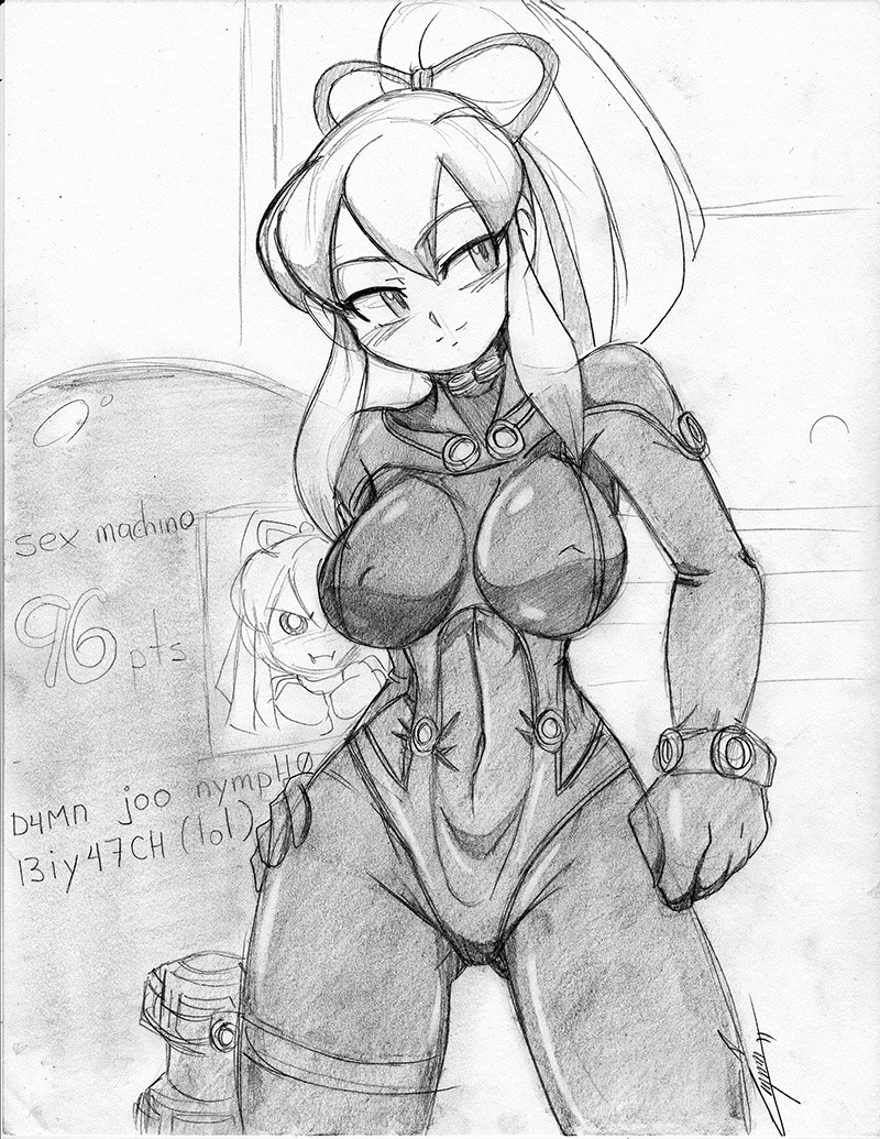 roll (mega man and 1 more) drawn by vcampan