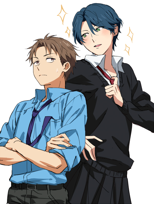 kashima yuu and hori masayuki (gekkan shoujo nozaki-kun) drawn by noda_(pixiv10091927)