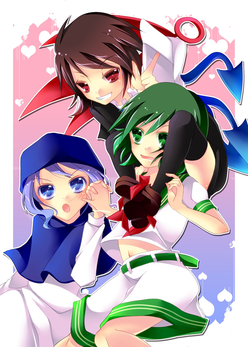 houjuu nue, murasa minamitsu, and kumoi ichirin (touhou) drawn by kaza