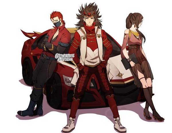 kagero, ryoma, and saizo (fire emblem and 2 more) drawn by darkgreyclouds