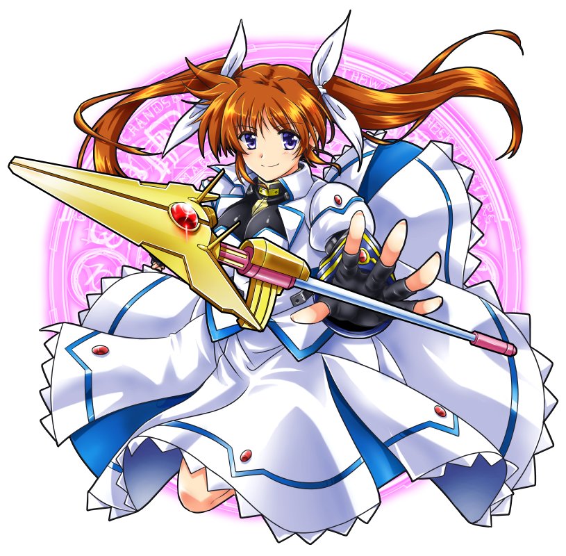 takamachi nanoha and raising heart (lyrical nanoha and 1 more) drawn by san-pon