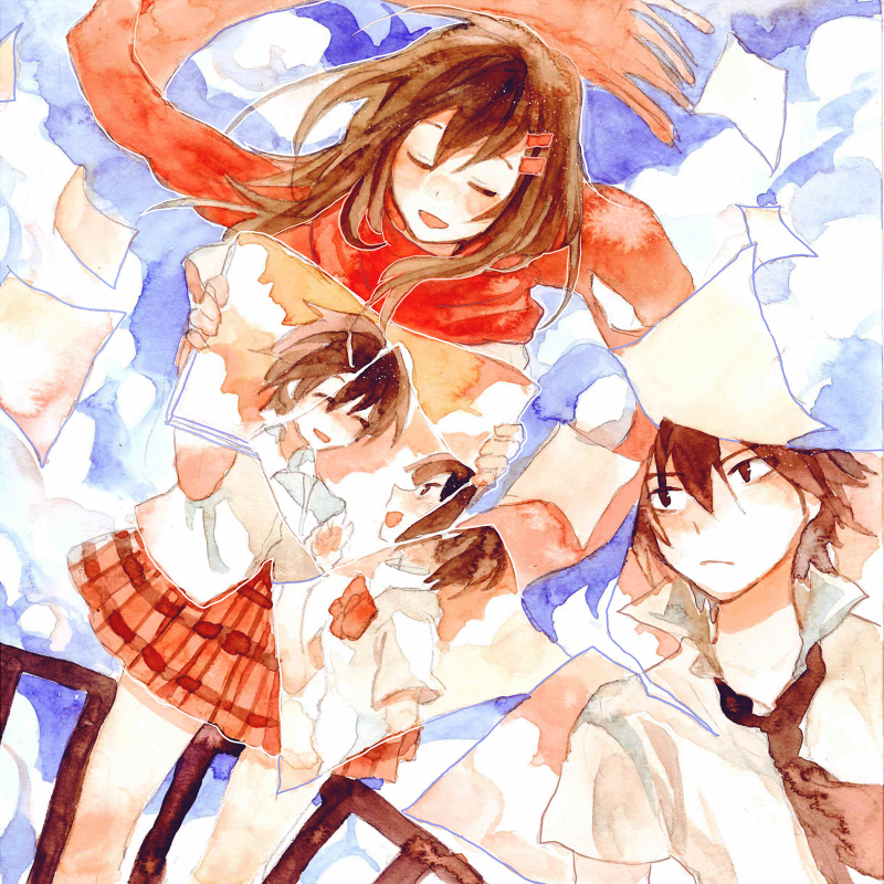 tateyama ayano, kisaragi shintarou, enomoto takane, and kokonose haruka (kagerou project) drawn by xi_yuu