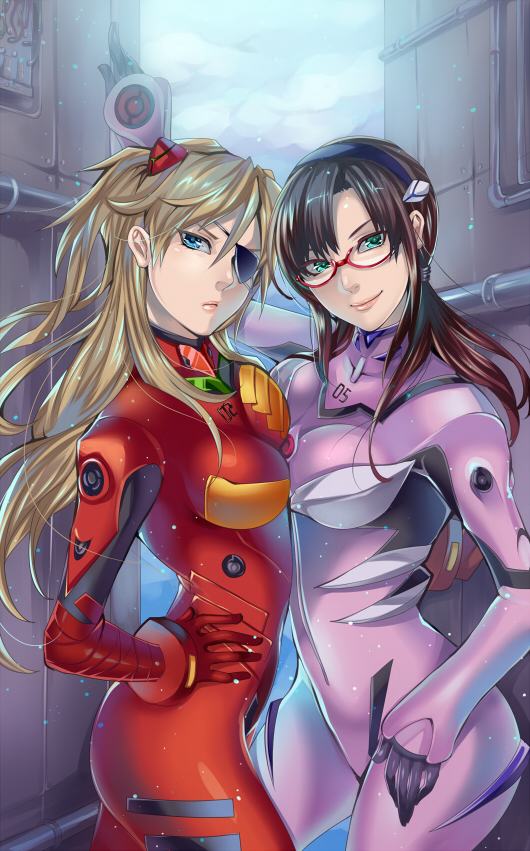 souryuu asuka langley and makinami mari illustrious (neon genesis evangelion and 2 more) drawn by matsurika_youko