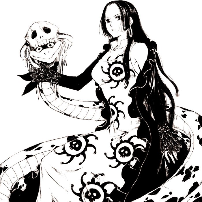 boa hancock and salome (one piece) drawn by koma_kiri_aoko