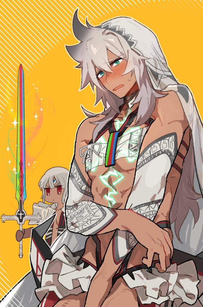altera and siegfried (fate and 2 more) drawn by me_(mikannu)