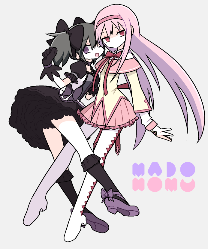 akemi homura and kaname madoka (mahou shoujo madoka magica) drawn by pokki_(sue_eus)