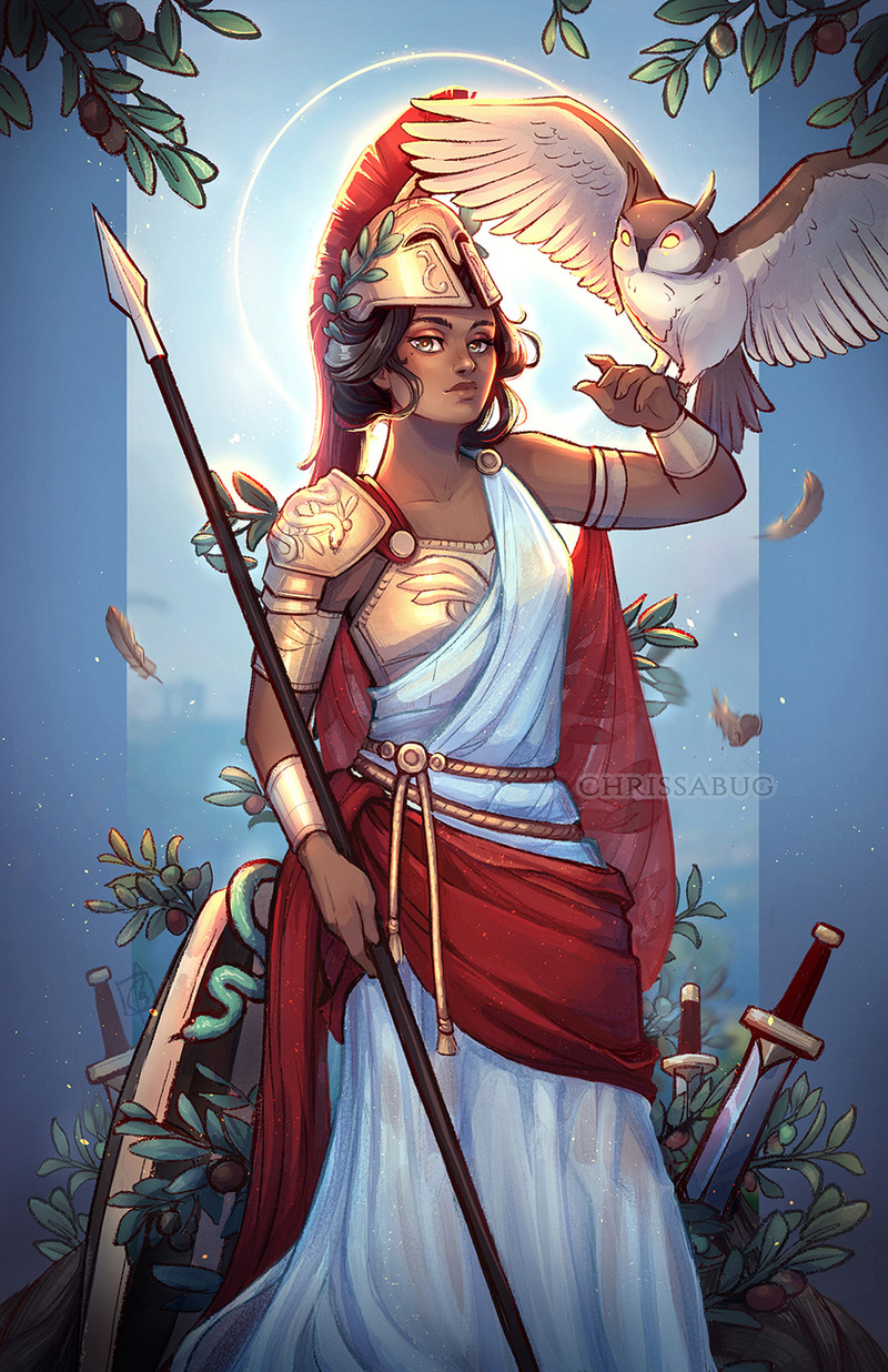 athena (greek mythology) drawn by chrissabug