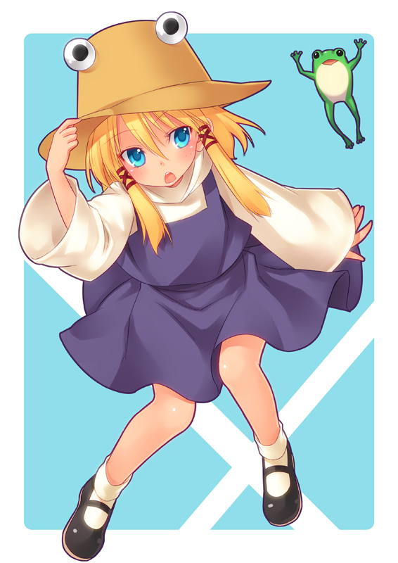 moriya suwako and pyonta (touhou) drawn by takahina