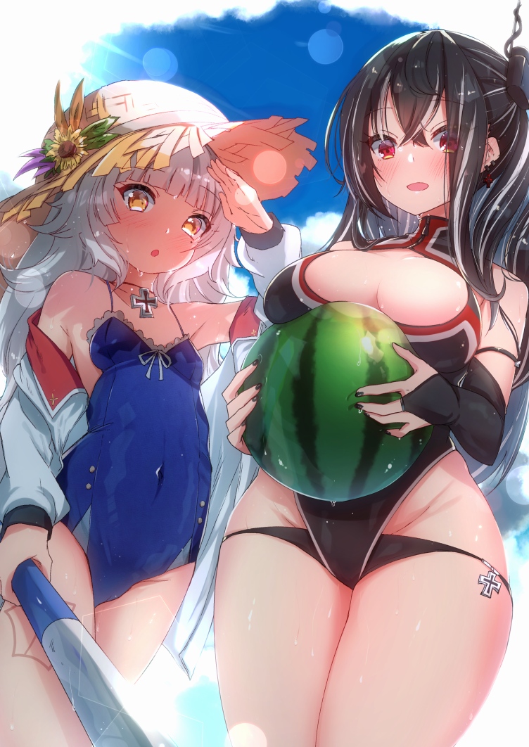 z46 and u-47 (azur lane) drawn by hato_haru