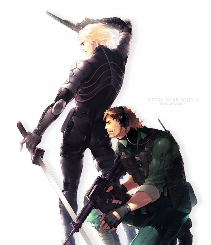 solid snake, raiden, and iroquois pliskin (metal gear and 2 more) drawn by usagi_me